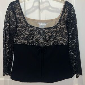 Black long sleeve lace top